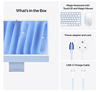 Apple 2024 iMac All-in-One Desktop Computer with M4 chip with 10-core CPU and 10-core GPU: Built for Apple Intelligence, 60.96 cm (24″) Retina Display, 16GB Unified Memory, 256GB SSD Storage; Blue Apple 2024 iMac All-in-One Desktop Computer with M4 chip with 10-core CPU and 10-core GPU: Built for Apple Intelligence, 60.96 cm (24″) Retina Display, 16GB Unified Memory, 256GB SSD Storage; Blue